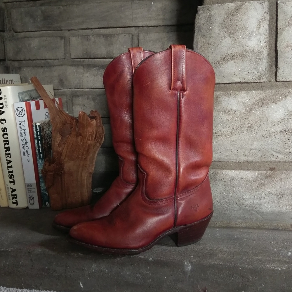Frye Leather Cowboy Boots (Made in USA) (Vintage)